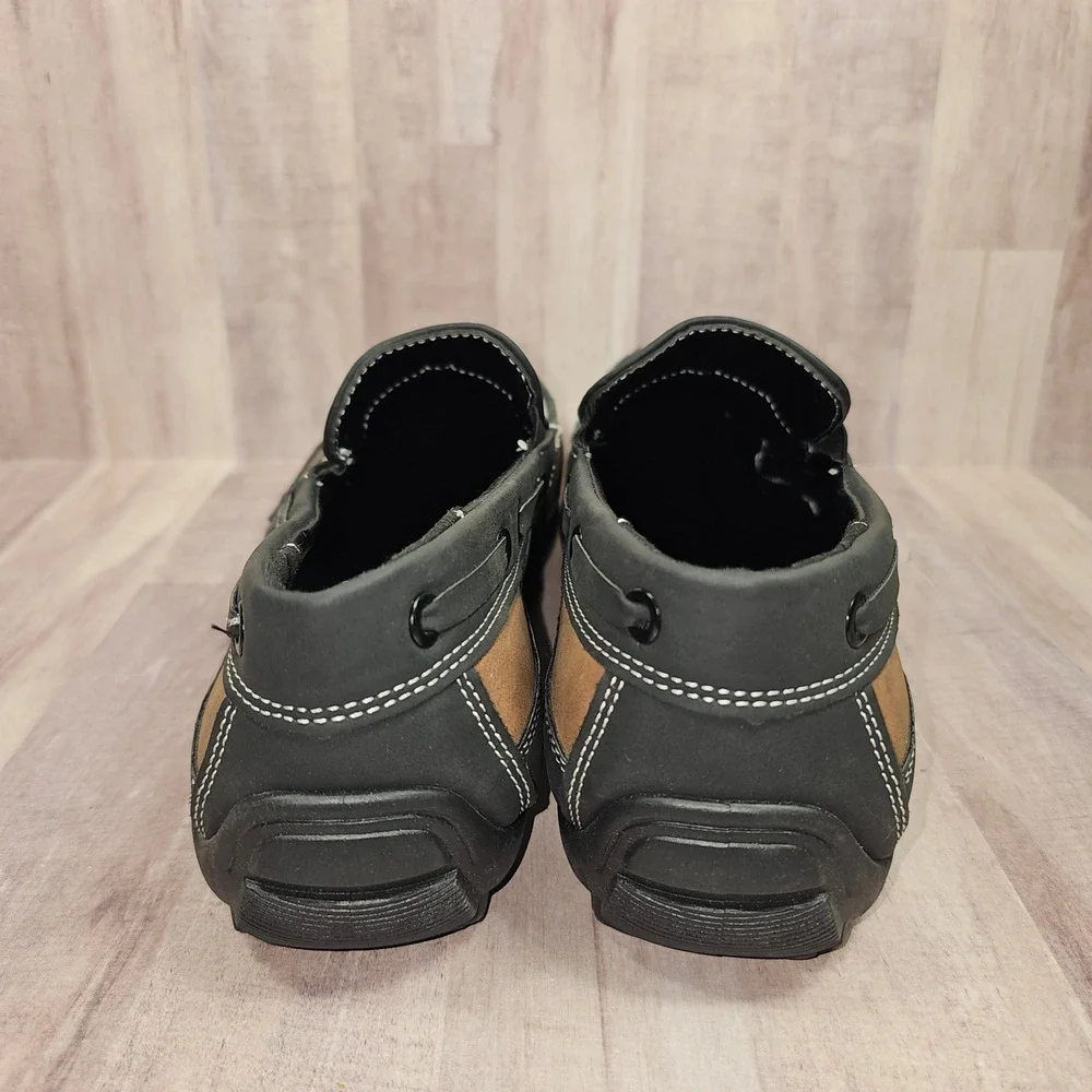 Tim Evans England Mens Loafers Black Brown Driving Shoes Moc Toe Slip On Sz 13